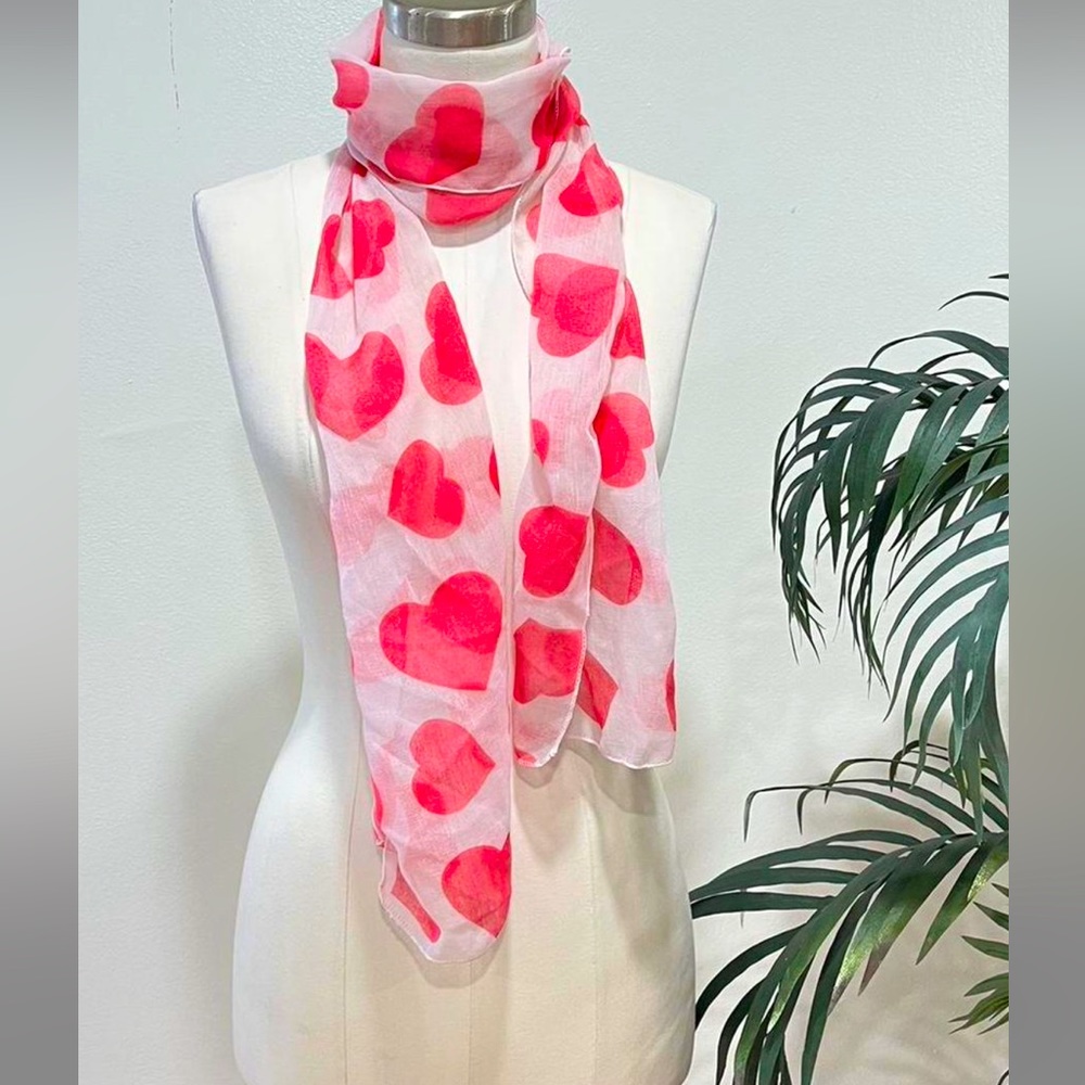 Hearts Scarf Boho - Hair Scarf Wrap Valentine’s Day
